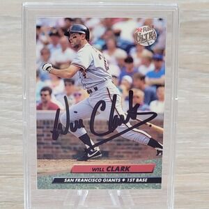 Will Clark Signed 1992 Fleer Ultra San Francisco Giants Card 287 Autographed